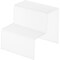 Plymor Frosted Acrylic 2-Step Solid Back Display Stairs, 6.125" H x 6" W x 6.75" D
